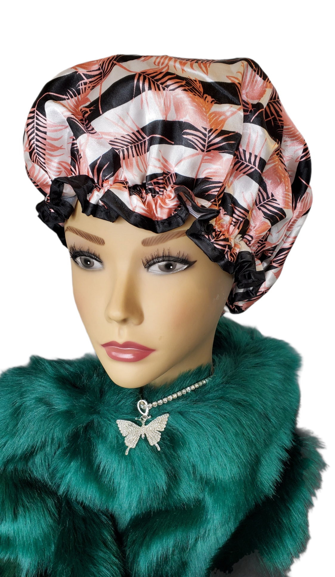 Pink Feathers Bath cap