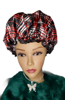 Red Plaid Bath cap