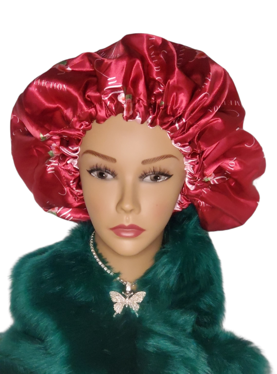 Burgundy Sexy Satin Bonnet